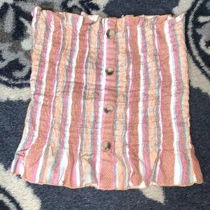 NWT Style Envy strapless smocked top with ruffle hem